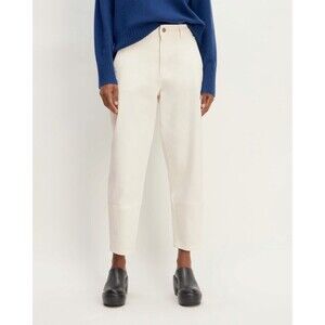 Everlane The UTILITY BARREL PANTS Bone High-Rise Denim Pockets Size 10 NWT